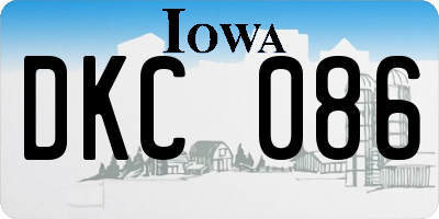 IA license plate DKC086