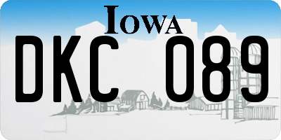 IA license plate DKC089