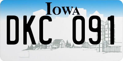 IA license plate DKC091