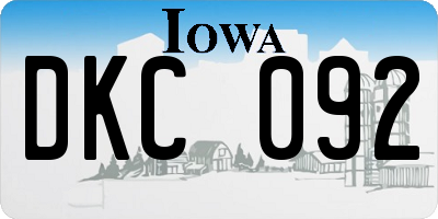 IA license plate DKC092