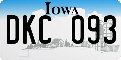IA license plate DKC093