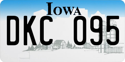 IA license plate DKC095