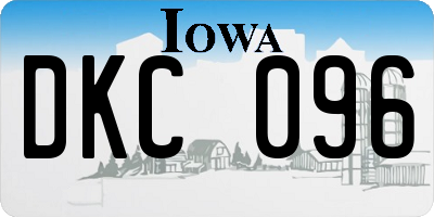 IA license plate DKC096