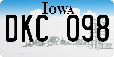 IA license plate DKC098