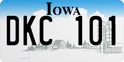 IA license plate DKC101