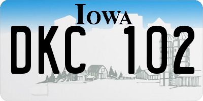 IA license plate DKC102