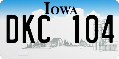 IA license plate DKC104
