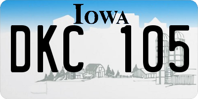 IA license plate DKC105