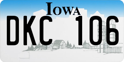 IA license plate DKC106
