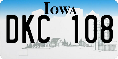 IA license plate DKC108