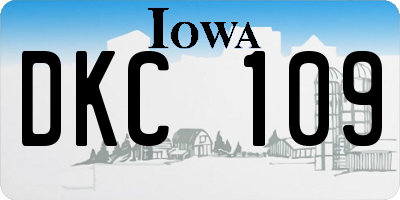 IA license plate DKC109