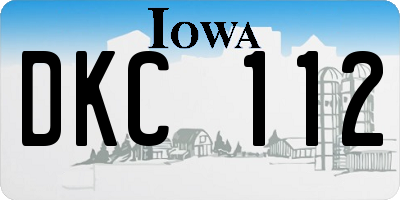 IA license plate DKC112