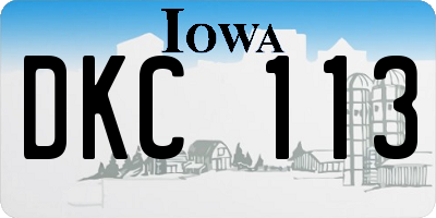 IA license plate DKC113