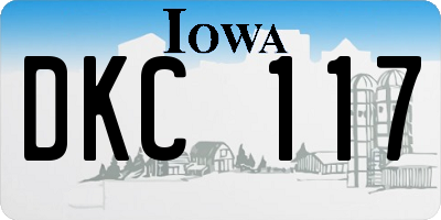 IA license plate DKC117