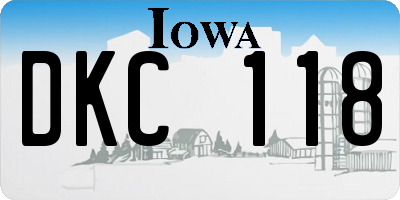 IA license plate DKC118