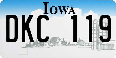 IA license plate DKC119