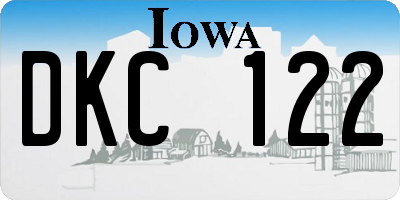 IA license plate DKC122
