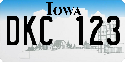 IA license plate DKC123