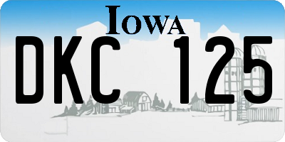 IA license plate DKC125