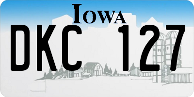 IA license plate DKC127