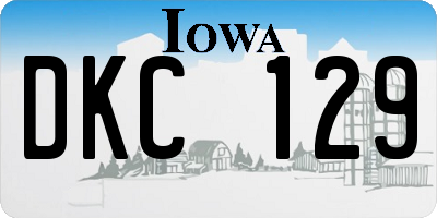 IA license plate DKC129