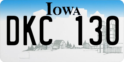 IA license plate DKC130