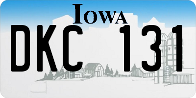 IA license plate DKC131