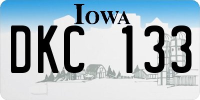 IA license plate DKC133