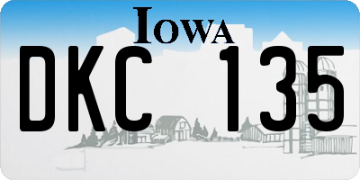 IA license plate DKC135