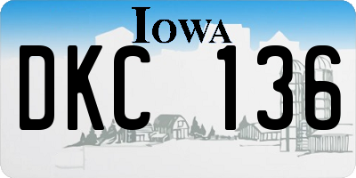 IA license plate DKC136