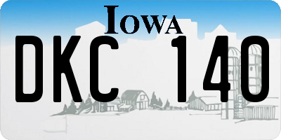 IA license plate DKC140