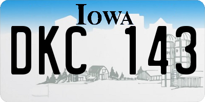 IA license plate DKC143