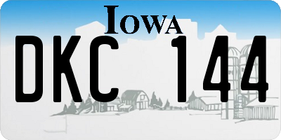 IA license plate DKC144