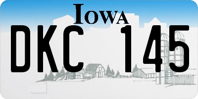 IA license plate DKC145