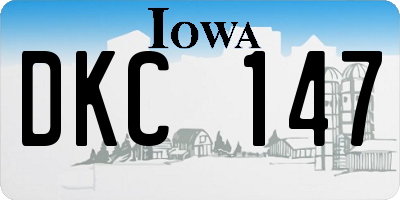 IA license plate DKC147