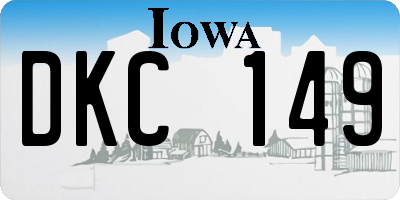 IA license plate DKC149