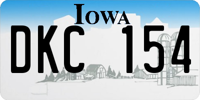IA license plate DKC154