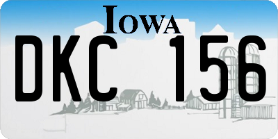 IA license plate DKC156