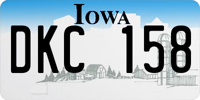IA license plate DKC158