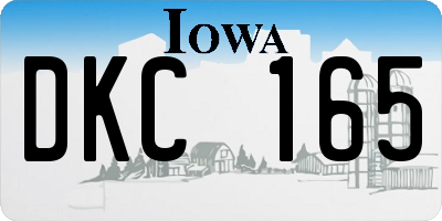 IA license plate DKC165