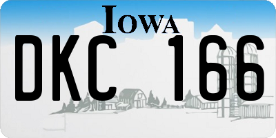 IA license plate DKC166