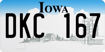 IA license plate DKC167