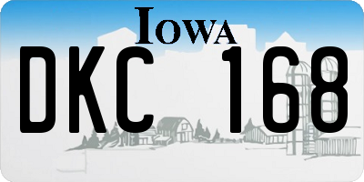 IA license plate DKC168