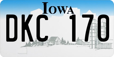 IA license plate DKC170
