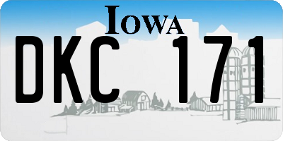 IA license plate DKC171