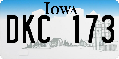 IA license plate DKC173