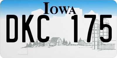 IA license plate DKC175