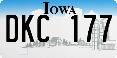 IA license plate DKC177