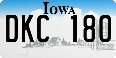 IA license plate DKC180