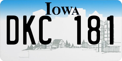 IA license plate DKC181